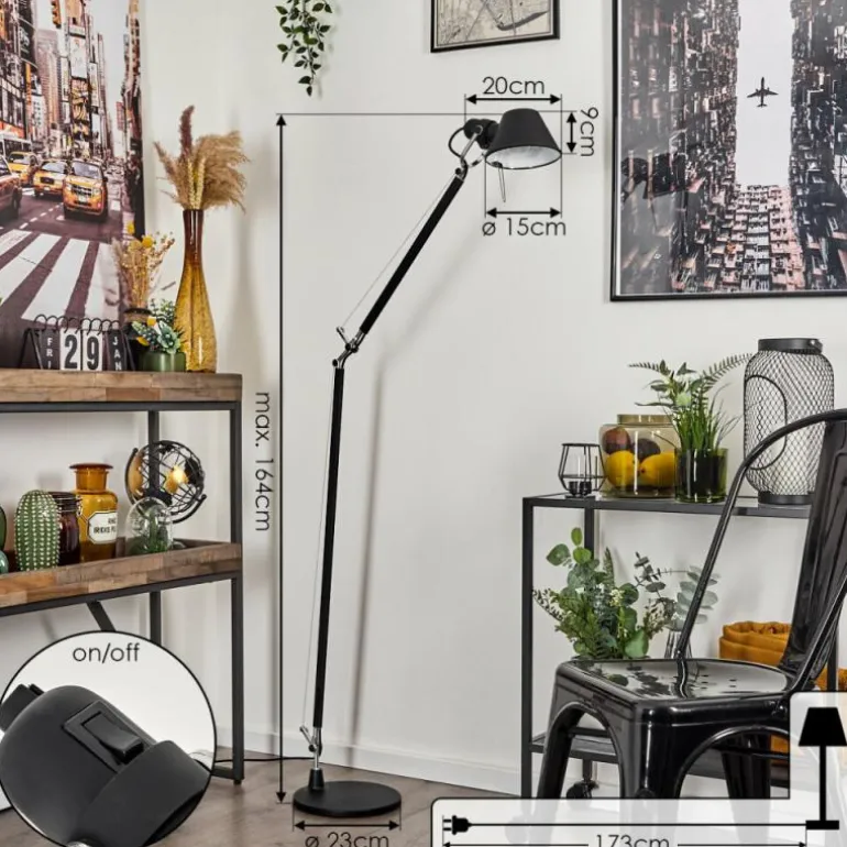 Lampadaire Artemide TOLOMEO Chrome, Noir, 1 lumière