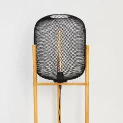 Lampadaire Ateponta Bois clair, Noir, 1 lumière