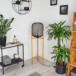 Lampadaire Ateponta Bois clair, Noir, 1 lumière