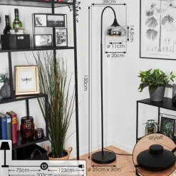 Lampadaire Azurara Noir, 1 lumière