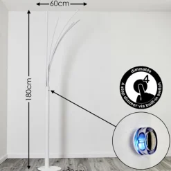 Lampadaire Bakersfield LED Blanc, 1 lumière