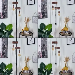 Lampadaire Barbengo Rouille, Noir, 2 lumières