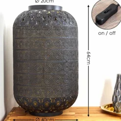 Lampadaire Blanes Noir doré, 1 lumière