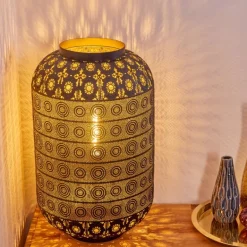 Lampadaire Blanes Noir doré, 1 lumière