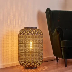 Lampadaire Blanes Noir doré, 1 lumière