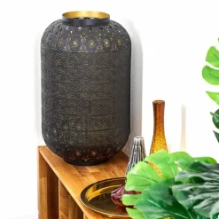 Lampadaire Blanes Noir doré, 1 lumière