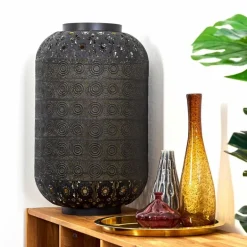 Lampadaire Blanes Noir doré, 1 lumière