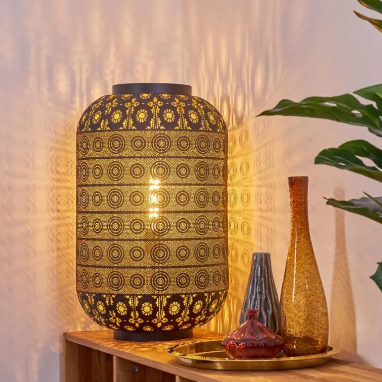 Lampadaire Blanes Noir doré, 1 lumière