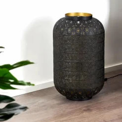 Lampadaire Blanes Noir doré, 1 lumière