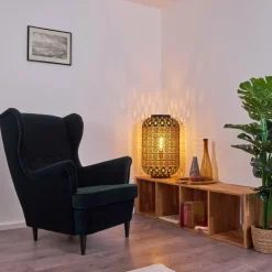 Lampadaire Blanes Noir doré, 1 lumière