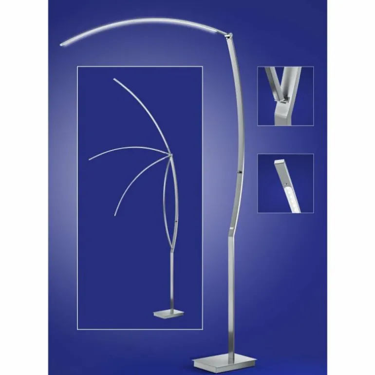 Lampadaire B-Leuchten TREE LED Chrome, Nickel mat, 1 lumière