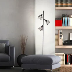 Lampadaire Brilliant Avia Écru, Noir, 3 lumières