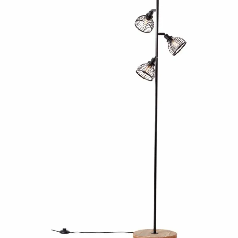 Lampadaire Brilliant Avia Écru, Noir, 3 lumières