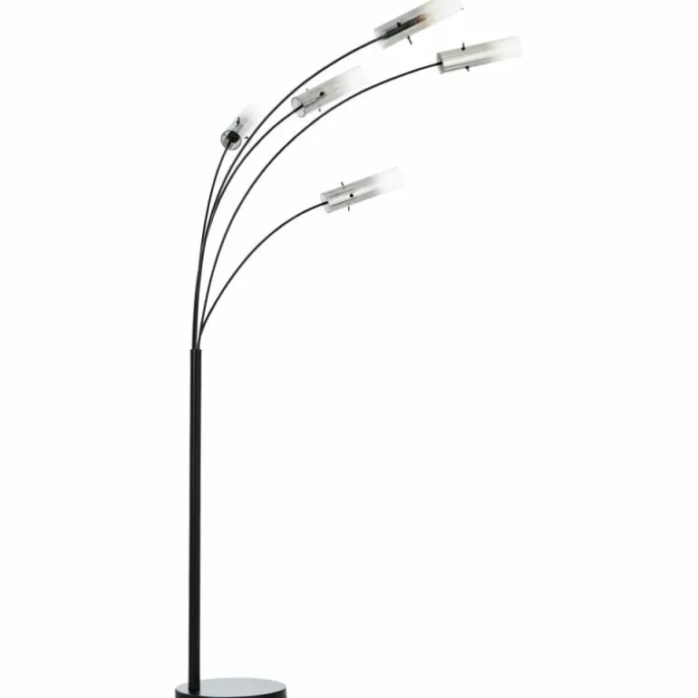 Lampadaire Brilliant Glasini Noir, 5 lumières