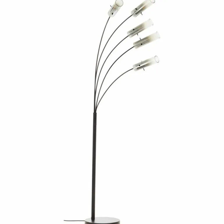 Lampadaire Brilliant Glasini Noir, 5 lumières