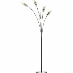 Lampadaire Brilliant Glasini Noir, 5 lumières