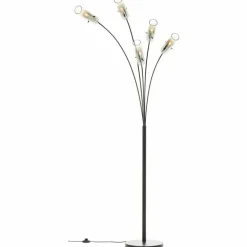Lampadaire Brilliant Glasini Noir, 5 lumières