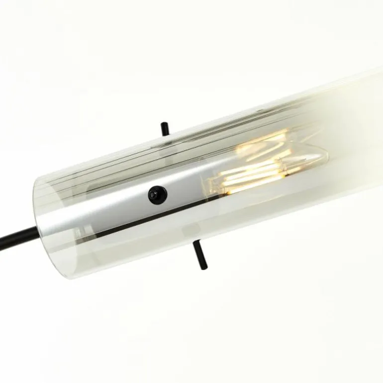 Lampadaire Brilliant Glasini Noir, 5 lumières