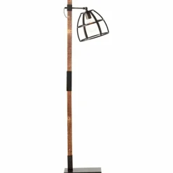 Lampadaire Brilliant Matrix Bois foncé, Noir, 1 lumière