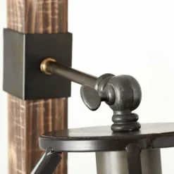 Lampadaire Brilliant Matrix Bois foncé, Noir, 1 lumière