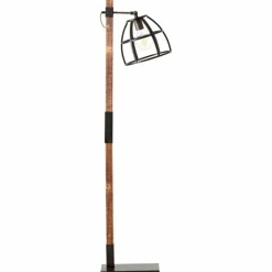 Lampadaire Brilliant Matrix Bois foncé, Noir, 1 lumière