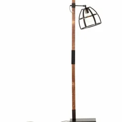 Lampadaire Brilliant Matrix Bois foncé, Noir, 1 lumière