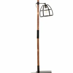 Lampadaire Brilliant Matrix Bois foncé, Noir, 1 lumière