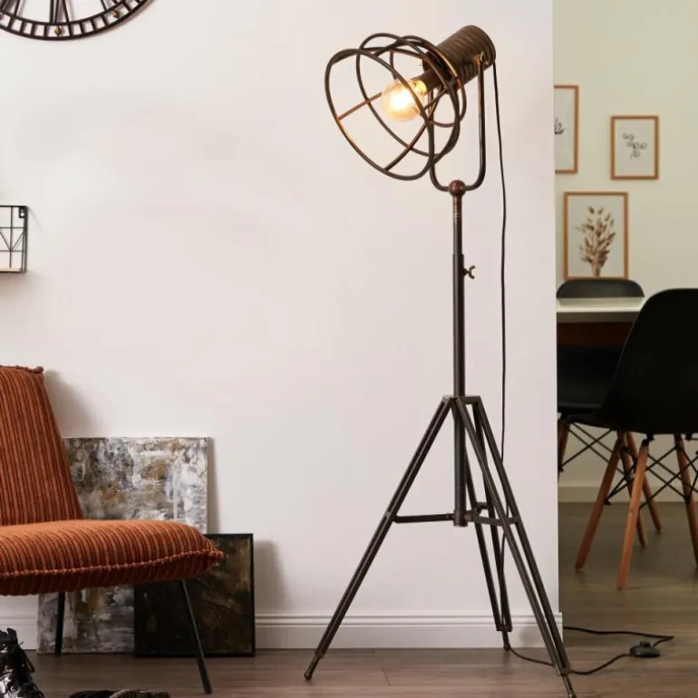 Lampadaire Brilliant Reece Cuivre, Noir, 1 lumière