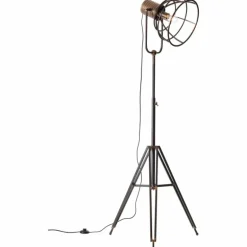 Lampadaire Brilliant Reece Cuivre, Noir, 1 lumière