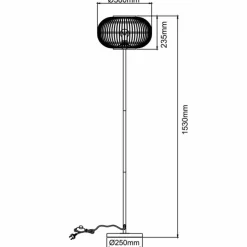 Lampadaire Brilliant Woodball Noir, 1 lumière