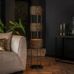 Lampadaire Burgase Anthracite, 3 lumières
