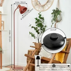 Lampadaire Chipou Rouille, 1 lumière