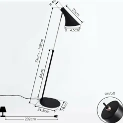 Lampadaire Corralcay Chrome, Noir, 1 lumière