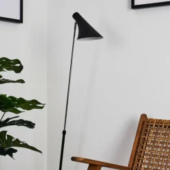 Lampadaire Corralcay Chrome, Noir, 1 lumière