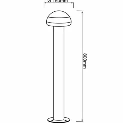 Lampadaire d'extérieur Brilliant Ilton LED Noir, 1 lumière