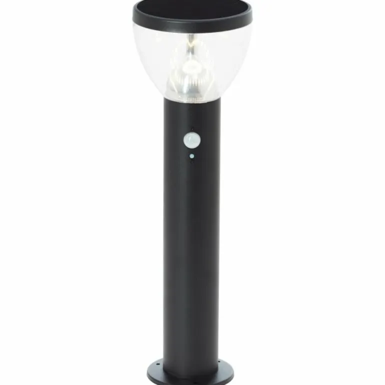 Lampadaire d'extérieur Brilliant Tulip LED Noir, 1 lumière, Détecteur de mouvement