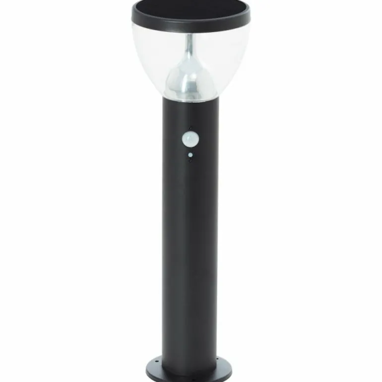 Lampadaire d'extérieur Brilliant Tulip LED Noir, 1 lumière, Détecteur de mouvement