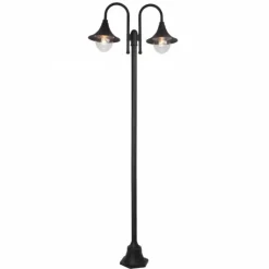 Lampadaire d'extérieur Brilliant Berna Noir, 2 lumières
