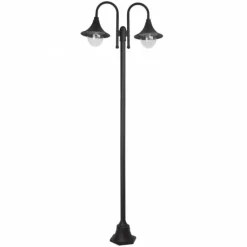 Lampadaire d'extérieur Brilliant Berna Noir, 2 lumières