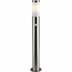 Lampadaire d'extérieur Brilliant Chorus Acier inoxydable, 1 lumière, Détecteur de mouvement