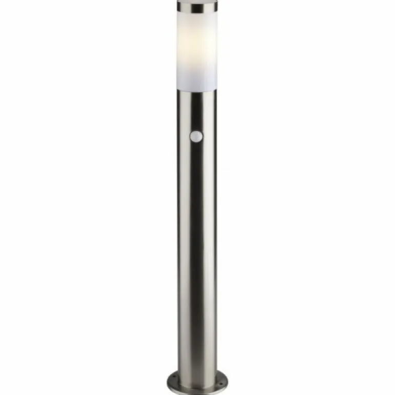 Lampadaire d'extérieur Brilliant Chorus Acier inoxydable, 1 lumière, Détecteur de mouvement