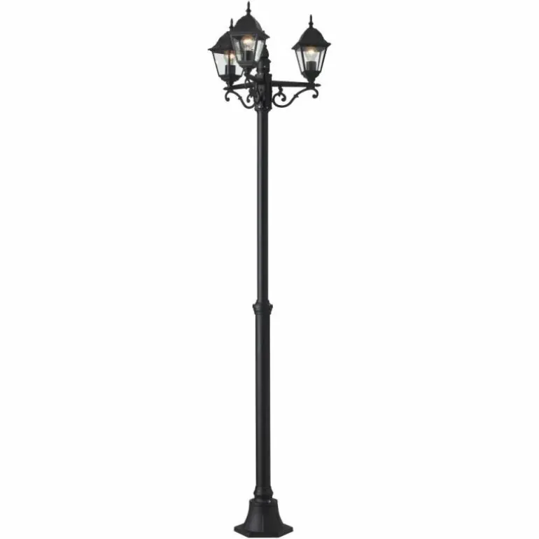 Lampadaire d'extérieur Brilliant Newport Noir, 3 lumières