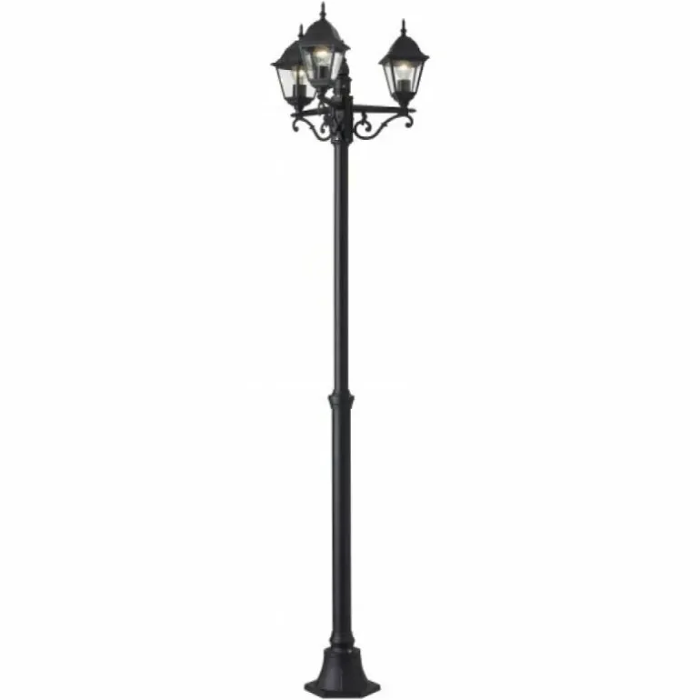 Lampadaire d'extérieur Brilliant Newport Noir, 3 lumières