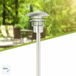 Lampadaire d'extérieur Brilliant Terrence Acier inoxydable, 1 lumière