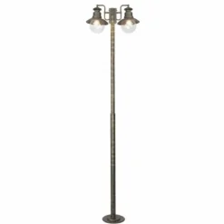 Lampadaire d'extérieur Brilliant Artu Noir, 2 lumières