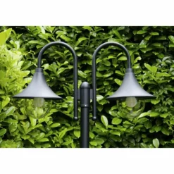 Lampadaire d'extérieur Brilliant Berna Noir, 2 lumières
