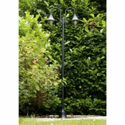 Lampadaire d'extérieur Brilliant Berna Noir, 2 lumières