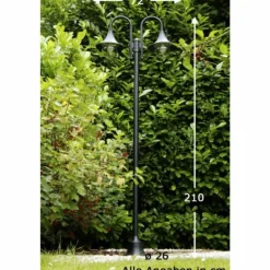 Lampadaire d'extérieur Brilliant Berna Noir, 2 lumières