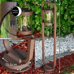 Lampadaire d'extérieur Fulham Rouille, 1 lumière