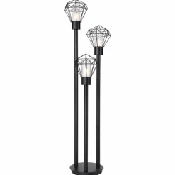 Lampadaire d'extérieur Globo HORACE Noir, 3 lumières